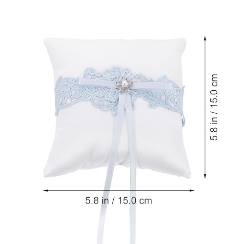 HOMOBABE Coussin pour Alliance Mariage en Dentelle, Design Nœud Élégant, Léger et Décoratif pour Fiançailles et Décoration de Chambre Nuptiale – vue 3