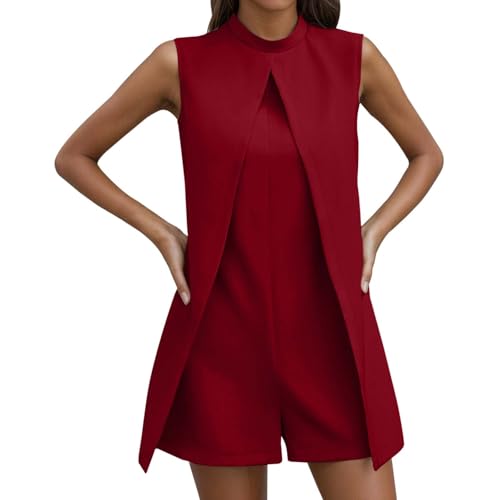Combishort de soirée chic et combinaison femme sans manches casual style décontracté uni