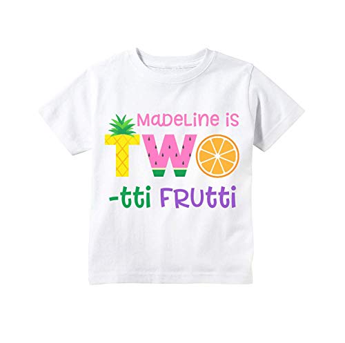 Two-tti Frutti 2nd Birthday Shirt, Twotti Fruity Fruit Party Personalized Shirt for Girls