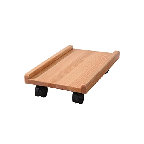 Soporte para CPU móvil con ruedas, soporte de madera para computadora, tamaño pequeño miniatura 1