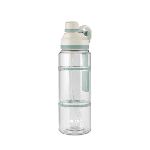 Image of MILTON Fuel 1000 Sipper Water Bottle 1 Litre | BPA Free Plastic Water Bottle for Adults | 100% Leak Proof | Removable Straw | Gym Bottle | Sports & Office Use | 997ml, White