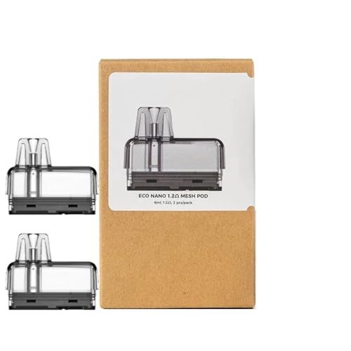 2 pièces/paquet Pod Vapo'resso ECO Nano Cartouche 6 ML Capacité vide avec 1,2ohm Bobine Vape pour E Cigarette ECO Nano Kit Vaporisateur (Pod ECO NANO 1,2Ω)...