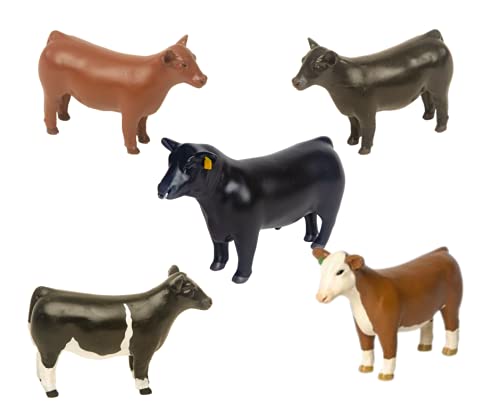 Little Buster ToysCounty Fair Livestock Show Toys,Bull Steer Heifer Farm Animal Toys Bundle Multi Color