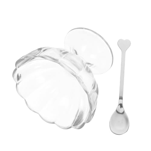 POPETPOP Coppetta Gelato Creativa in Plastica Trasparente Con Design Elegante Lotus Coppa Dessert Unica Per Casa Party e Picnic Leggera e Portatile