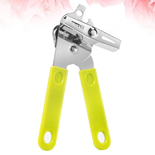 Hemoton 2 peças pode abridor manual de borda lisa aço inoxidável macio silicone alça antiderrapante