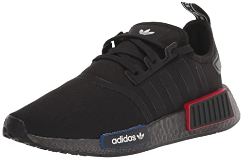 adidas Originals NMD_R1 Sneaker, Black/Black/Grey, 4.5 US Unisex Big Kid