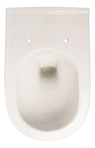 Villeroy und Boch Spülrandloses Wand-WC O.Novo, 5660R001, Tiefspüler spülrandlos mit waagerechtem Abgang, Sanitär-Keramik, Weiß, 04781 4 – Bild 5