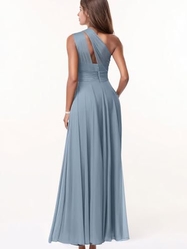 Chiffon Junior Bridesmaid Dresses for Wedding Girls One Shoulder Flower Girl Dress Long Ruffle Princess Pageant Gowns2