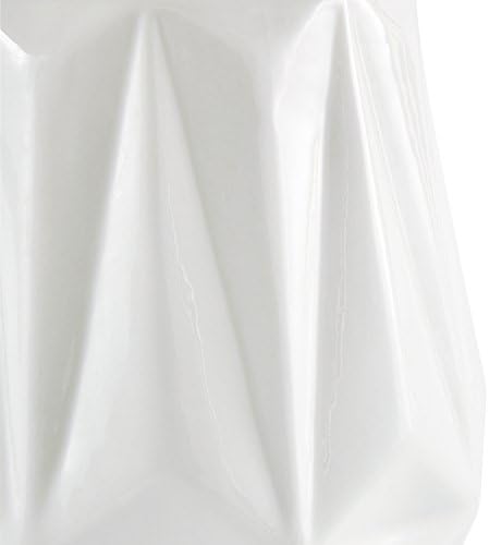 Rivet Modern Angled Stoneware Vase, 13.3 cm H, White