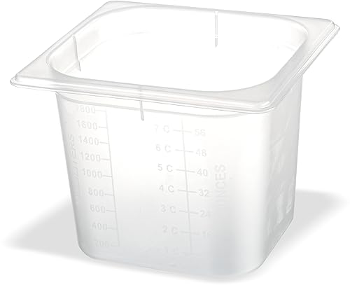 San Jamar Modpans 1/6 Food Pan and Lid for Kitchens and Restaurants, Plastic, 2 Quarts, White