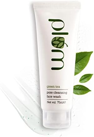 Plum Green Tea Face Wash with Glycolic Acid for Acne Prone Skin, Pore Cleansing and Anti Acne Gentle Facial Cleanser for Normal to Oily Skin, SLS & Paraben Free, for Women & Men, 2.53 Fl OZ