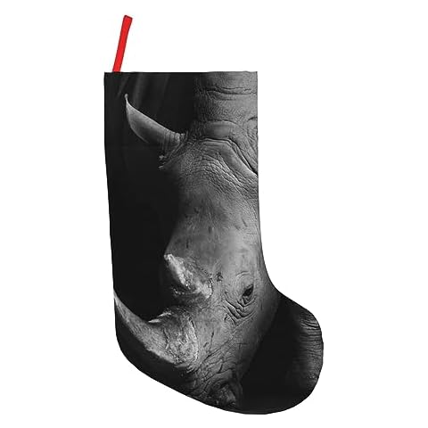 18in White Wild Animal Print Christmas Stocking Cover