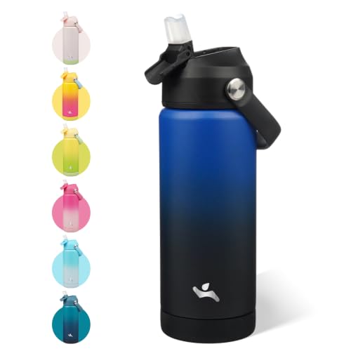 Image of Konokyo 18 oz Insulated Stainless Steel Sports Water Bottle with Straw Lid