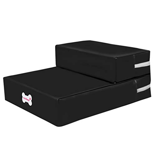 Dog Stairs by Cozy Pet - 2 Steps Folding Pet Stairs Ramp Ladder Removable Cover for Cats Dogs (A) - Thumbnail 3