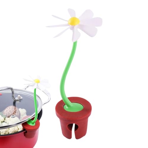 Fyrdyn Liberador De Vapor | Levanta Tapas Antiderrames con Diseño Floral,Accesorio de Cocina Antideslizante y Resistente al Calor, Evita el Hervido Excesivo