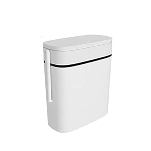 ZHUSHI Poubelle À Un Bouton De 14L Pour Toilette Avec Brosse Et Couvercle Poubelle À Couture Étroite De Salle De Bains…