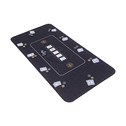 Riverboat Gaming Pokermatte Broadway (180x90cm) - Pokertuch Tischunterlage mit Transporttasche - Deluxe Pokertischauflage mit 5mm Polsterung - Schwarz Cover