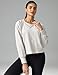 Colorfulkoala Long Sleeve Shirts Crew Neck Oversized Tops for Women Casual Workout T-Shirts with Thumb Holes (Natura, S) Natural