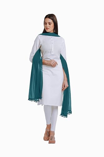 Image of Morrio Chiffon Solid Dupatta For Women