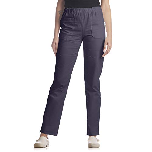 Tecno Hospital - Pantaloni Sanitari Unisex, Elastico e Tasche Frontali, per Infermieri e Medici, Uso Ospedaliero e Scolastico (S, Blu Navy)