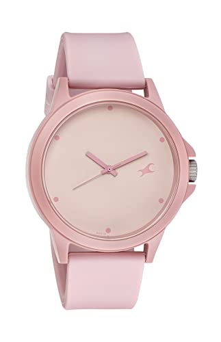 Image of Fastrack Tees Quartz Analog Pink Dial Silicone Strap Unisex Watch-38024PP65W /NT38024PP65W