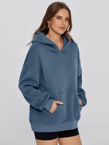 Glamaker Women's Oversized Essentials Hoodies Fleece Sweatshirts Fall Long Sleeve Sweater Pullover Hoodie With Pocket - Image 6