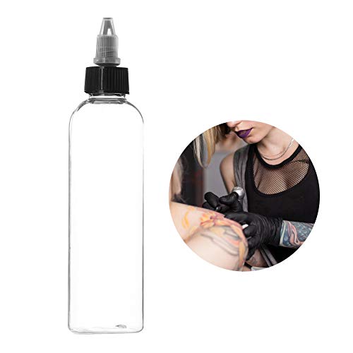 Canyita Botella De Tinta para Tatuaje, 120 Ml De Plástico Transparente Profesional Tatuaje De Tinta Pigmento Botella De Líquido Herramientas Accesorios
