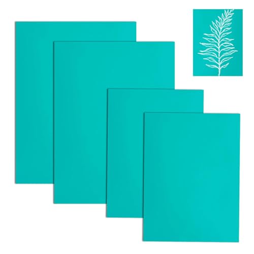 Jaarssho 4 Stück Weichgummi Linoldruck Set,Linolplatten für Linolschnitt,Stempelgummi,Dicke 3 mm,Linoleum Bodenbelag für die Herstellung von Briefmarken, Kunsthandwerk,Glatten Oberfläche (2A5+2A6)