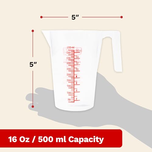 Vaso medidor calibrado The Harvest Company 500 ml plástico transparente miniatura 3