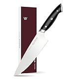 WICKWILLOW 8' Chef Knife – Razor Sharp German Steel – All-Purpose Kitchen Knife for Slicing, Dicing & Chopping – Full Tang & Ergonomic Handle – Gift Box – Velina Series