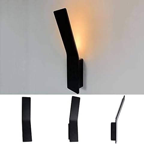 A1A9 LED Wall Lights Modern Indoor Sconces 3000K 6W Wall Lamp, Aluminum String Flat Simple Night Lamp for Living Room, Bedroom, Hallway [Energy Class A++] (Sand Black) Cover