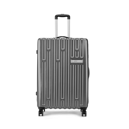 Image of Safari Truce Hardside Suitcase, TSA Lock, 8 Wheels, Large Size Check-in Luggage Trolley Bag Silver Color 81cm