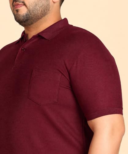 Image of INKKR Plus Size Solid Men's Polo Neck T-Shirt