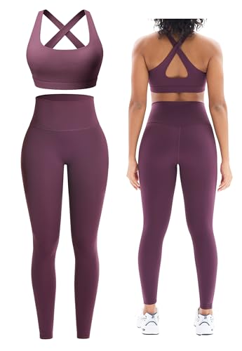 PINKSAVIOR 2 Piece Yoga Set