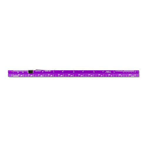 Image of Alumicolor Aluminum Architect Pocket Scale with Clip, 6IN, Purple (Pack of 2)