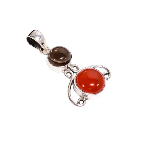 Bijoux argent 925 quartz fumé cabochon bague durable qui ne ternit pas