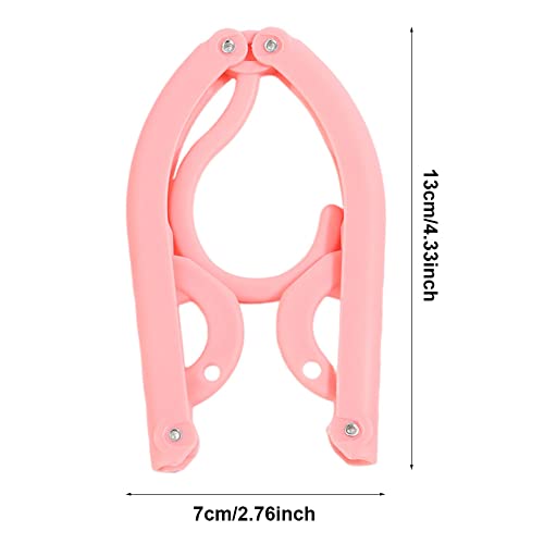 12PCS Travel Hanger, Portable Folding Clothes Hangers Non-Slip Plastic Clothes Coat Hangers for Home Travel Outdoor Camping(Pink) - Image 2