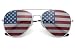 grinderPUNCH American Flag Aviator Sunglasses Glasses Silver Color