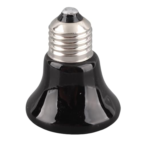 Hyuduo Lámpara de Calor para Reptiles de Cerámica Equipo de Calefacción y Aislamiento Bombilla Mini Calor Infrarrojo Lámpara de Calentamiento de Anfibios de Cerámica para Lagartos (25W Negro)