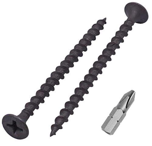 SKIR'CO (300 piezas) negro acabado fosfato 3,5 x 55 mm tornillos para paneles de yeso, tornillos para madera, cabeza de corneta Phillips