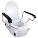 Produktbild Mobiclinic, Toilettensitzerhöhung mit Armlehnen, 17 cm, Mit Deckel, Verstellbar, Kippbar, Klappbare Armlehnen, Toilettenlift für ältere und behinderte Menschen, Toilettenerhöhung, Weiß