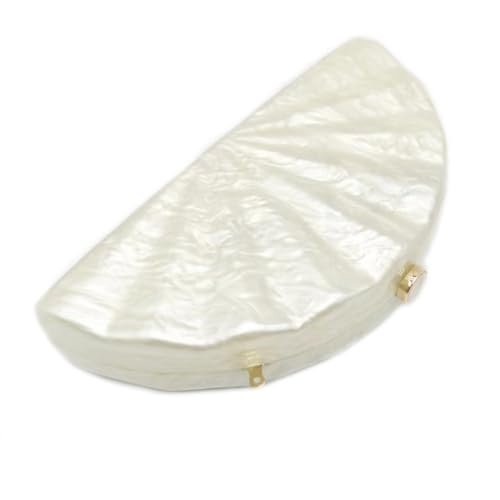 Image of Acrylic Shell Shaped Bag Luxury Marble Clutch Evening Purses for Women Glitter Handbag for Wedding Cocktail Party Prom