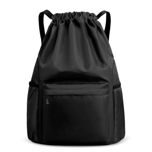 Mochila Deportiva con Cordón, Mochila Gimnasio Gran Capacidad con Compartimentos, Mochila Playa Ajustable, Unisex, Mochilas de Cuerdas Impermeable para Deporte, Escolar, Gimnasio, Casual, Viaje, Playa