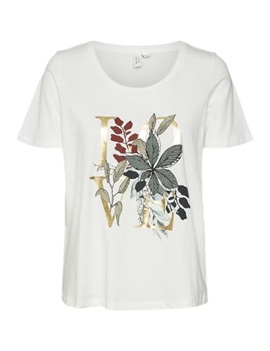 Image of VERO Moda Women's Cotton Floral Regular Fit T-Shirt