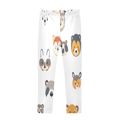 Toddler Girls Leggings Printed Yoga Pants Leggings Cartoon Animal Face for Kids