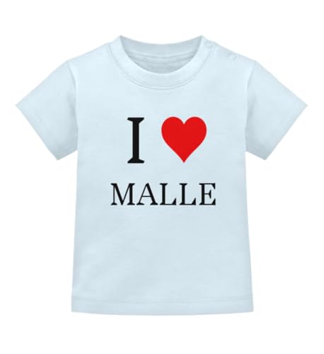 I Love Malle Party Mallorca - Camiseta para bebé, Dusty Blue, 6-12 Meses