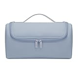 BUBM Travel Case Compatible with Dyson Airwrap Complete Styler and Attachments, Portable Storage Bag with Metal Hanging Hook for Airwrap All Models, Long Barrel, Hair Curler Accessories (Blue)