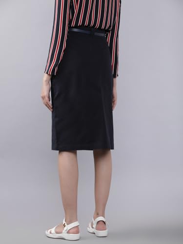 Image of Tokyo Talkies Women's Regular Fit Pencil Skirts | Strachable Skirts| Mid-Rise| Women Skirt | Skirt for Women