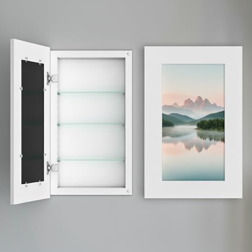 Houseables Medicine Cabinet No Mirror Recessed Medicine Cabinet Hidden In Wall Niche Without Mirror Picture Frame Concealed Built In Between Stud Shelf Insert For Bathroom Storage 14x24 17x27