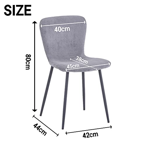 GOLDFAN Esstisch mit 4 Stühlen Essgrupp Rechteckiger Tisch und Stoff Stuhl Wohnzimmertisch Beton Design für Esszimmer Küche Grau 110cm